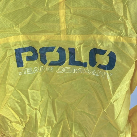 🏇🏽💛Polo Ralph Lauren Jeans Packable Windbreaker Jacket Yellow Blue Size M - Picture 11 of 12